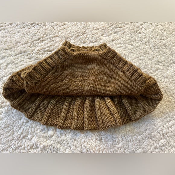 Misha & Puff Bronze Brown Spun Gold Rose Wool Skating Pond Skirt Skort 12-18m - Picture 8 of 12